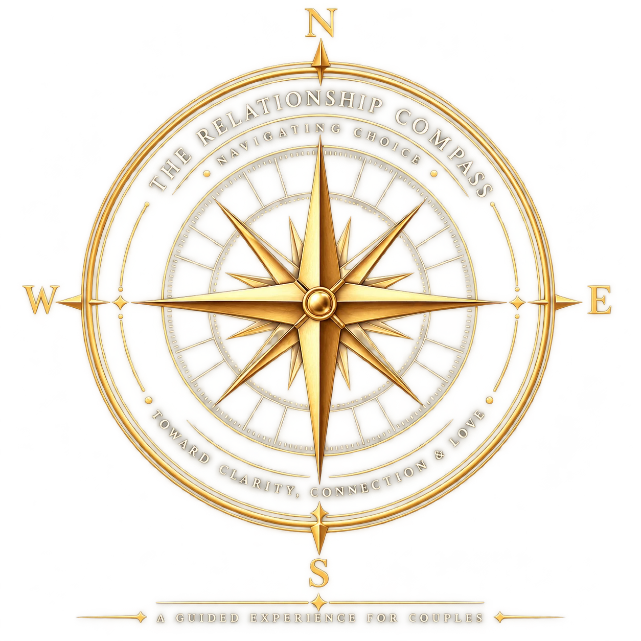 Relationship Compass cover framed in cream and gold for deep green backgrounds.